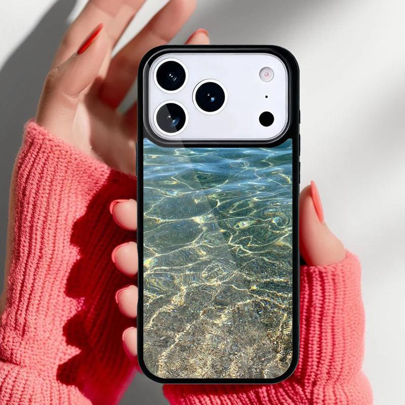 Летний чехол для телефона с узором «Водная гладь» для iPhone 17 Air 16e 15 14 13 Pro Max Задняя крышка для 12 11 Pro Coque