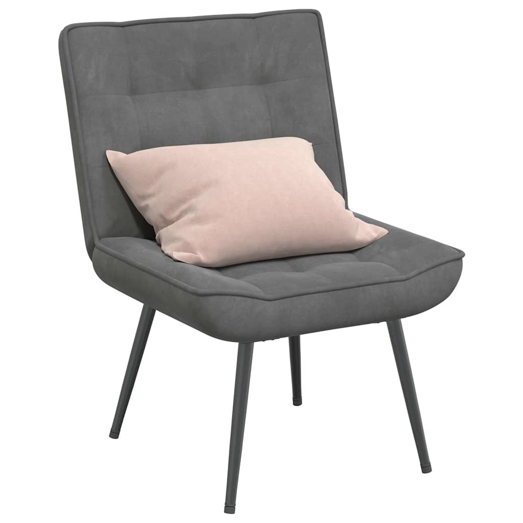 Relax Armchair Dark Grey 64 x 74 x 84 cm Velvet
