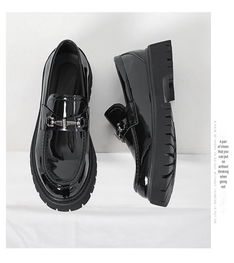 2024 Мужские кожаные мокасины большого размера с увеличенным голенищем - Молодежные, с большим носком, толстая подошва
