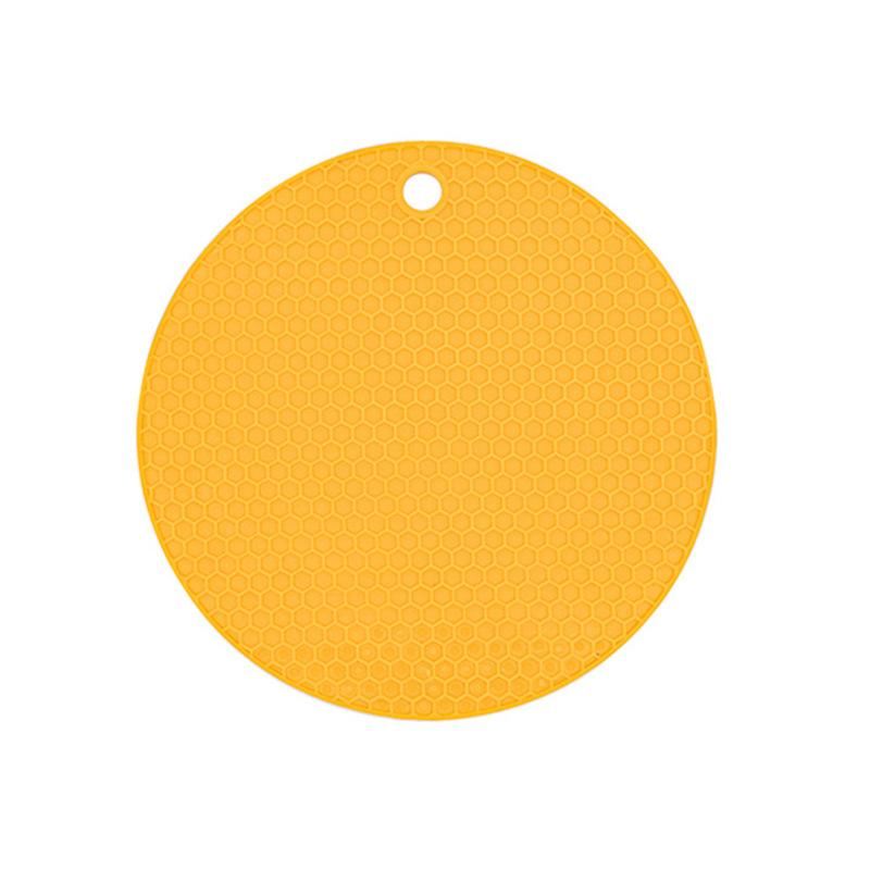 Round Insulation Silicone Mat Non-Slip Heat-Resistant Anti-Scalding Honeycomb Microwave Oven Mat Pot Holder Thicken Coasters