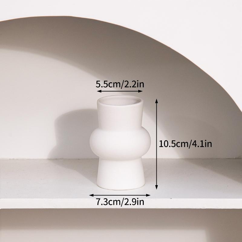 Nordic White Flower Vase Simple Flower Pot Storage Bottle Imitation Creative Flower Pot Home Wedding Decoration Ornament