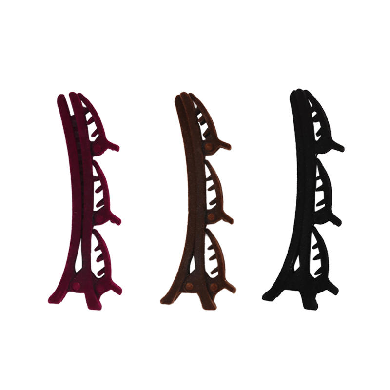 2PCS/3PCS/4PCS Women Elegant Flocking Braided Hair Clip Trendy Forehead Bangs Clip Side Clip Short Hair Duckbill Clip Headdress