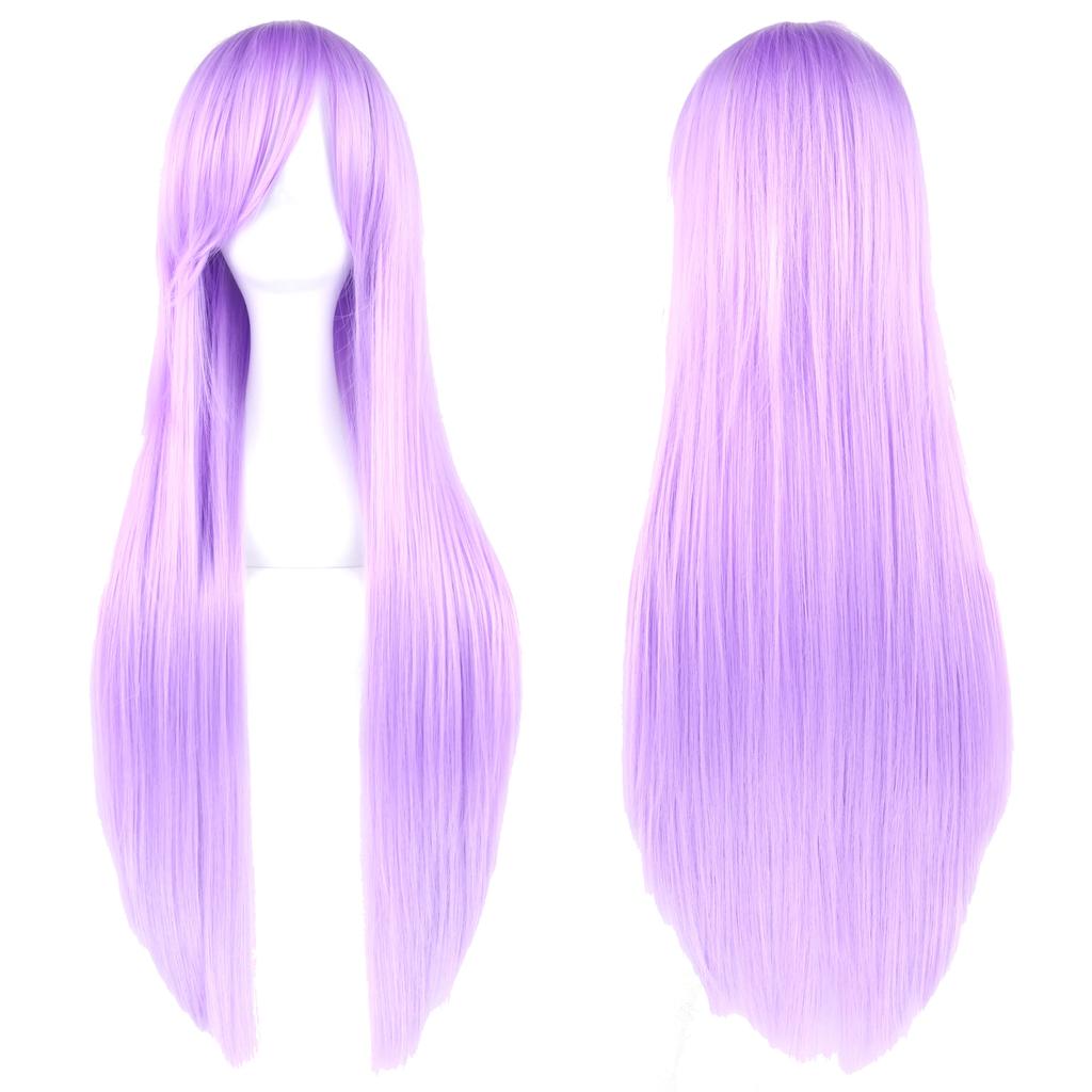 Professional 80cm Long Straight Wigs Pink Green Party Hair Accessories Synthetic Hair Cosplay Wig for Women