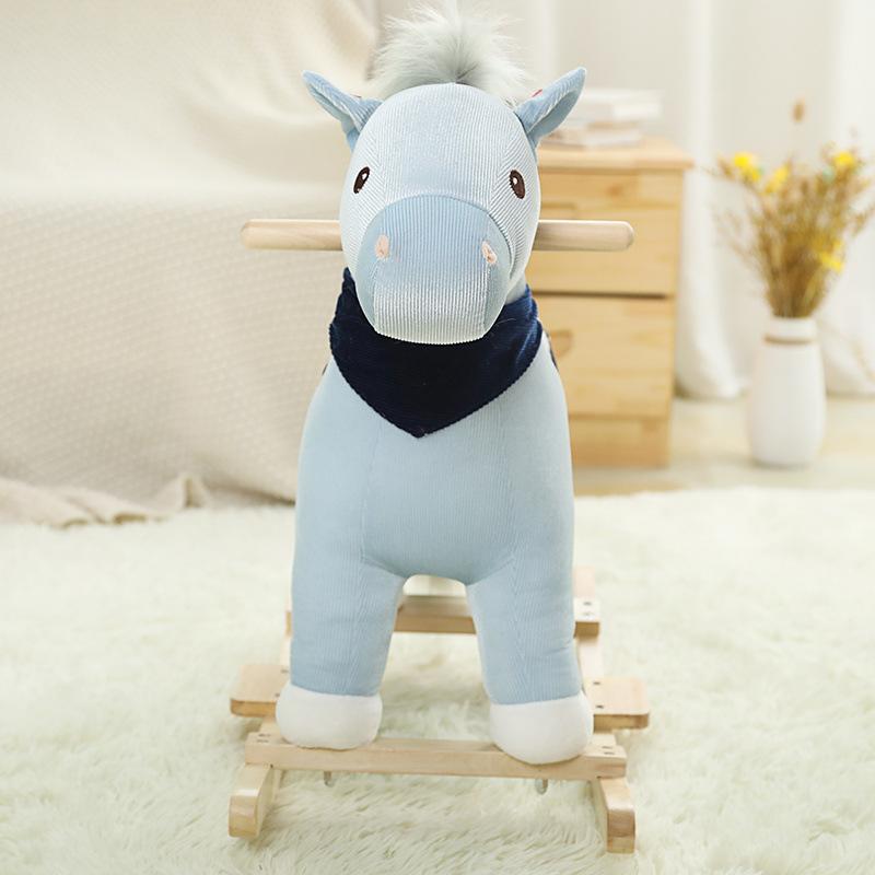 Unicorn Trojan Horse Rocking Horse with Music Plush Toy Children's Early Education Educational Toy Doll Birthday Gift