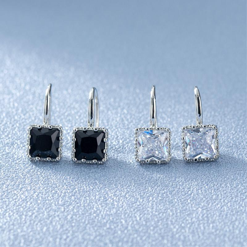 Ювелирные изделия из натурального обсидиана, серьги-гвоздики для женщин, квадратные ювелирные изделия из серебра 925 пробы, серьги Bizuteria Aros Mujer Oreja для девочек