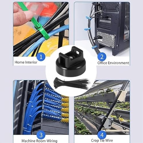 20 Pack Magnetic Cable Tie Mounts with Zip Ties Heavy Duty Wire Holders for Metal Surfaces Reusable Plastic Clips for Electrical Cord Organization in