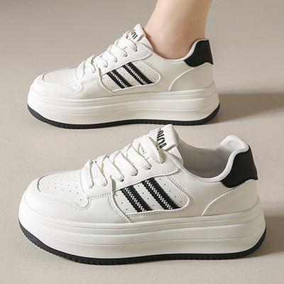 Женские кроссовки на платформе, обувь простого дизайна на шнуровке, повседневная удобная обувь, универсальные женские кроссовки для улицы высокого качества 35-40