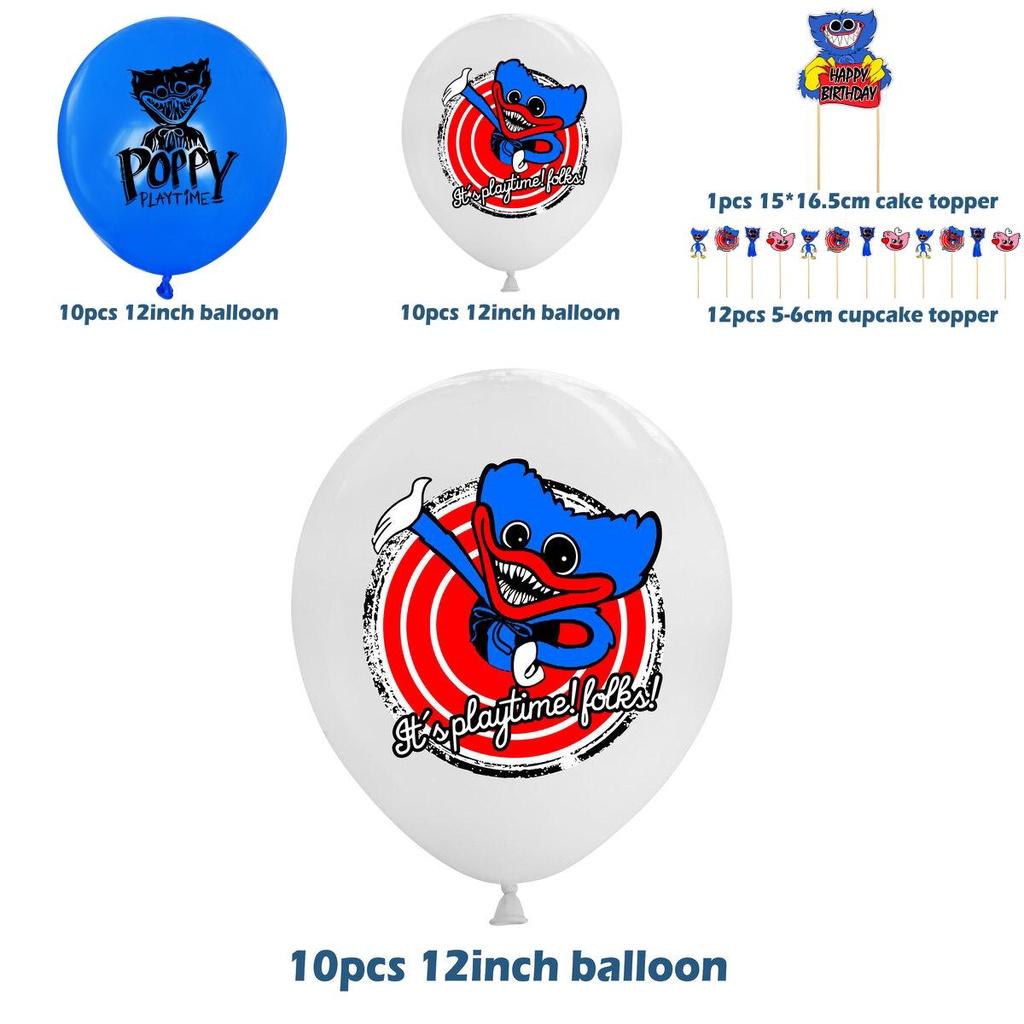 Украшения для дня рождения Poppy Playtime Huggy Wuggy Премиум набор воздушных шаров и топперов для торта