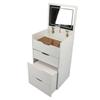 Vanity Desk with Flip Top Mirror Light Makeup Table with Drawers Stool Storage Small Dressing Table