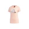 Big Logo Print Solid Color Short Sleeve T-Shirt Women Tops Misty-Coral-Pink FM9293