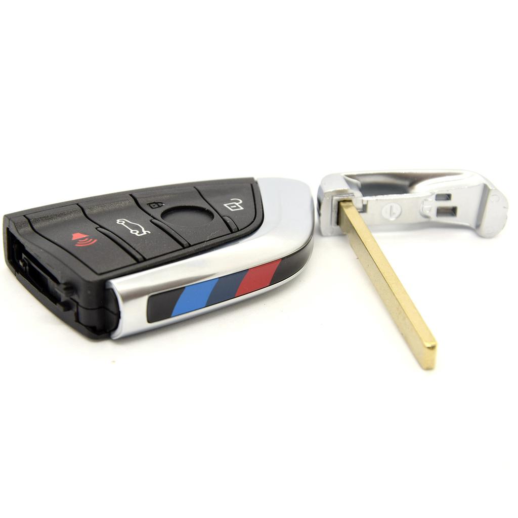 BEST KEY Car Remote Smart Key Case For BMW Knife Card BMW X5 X6 F15 X6 F16 G30 7 Series G11 X1 F48 F39, Fob 3/ 4 Buttons Black wsgk87