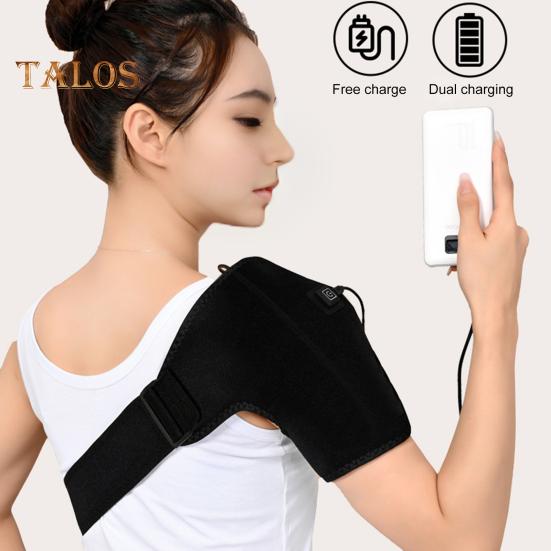 Подогреваемый плечевой бандаж с USB-разъемом, 3 температурных режима, регулируемый, для мужчин и женщин, болезненность, скованность, облегчение боли в плечах, электрический подогрев плечевого бандажа