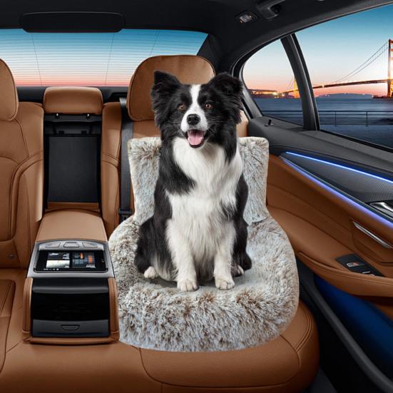 Мягкое моющееся автомобильное сиденье для собак, бустер для домашних животных с поводком безопасности, плюшевая бархатная переноска для щенков, кровать для путешествий в машину для маленьких, средних и больших собак