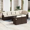 8-piece Set of Garden Sofas with Gray Poly Rattan Cushions, 2-seater Garden Sofa with Storage 3354767