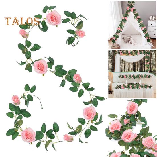 6,5 футов искусственная роза лоза искусственная цветочная гирлянда искусственный цветок розы подвесная лоза для свадебной арки сад стена фон декор