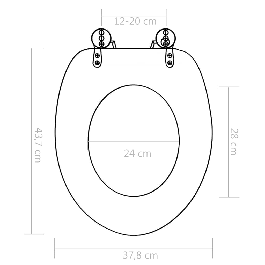 Toilet Seats (2 pcs) with Soft Close Lid MDF Shell Design