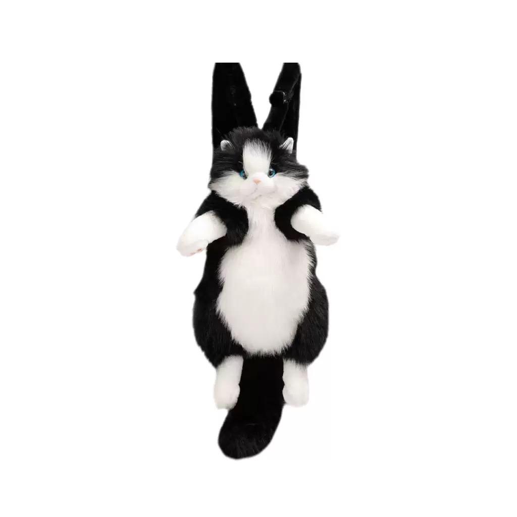 Милый рюкзак с имитацией кошки, дизайнерский, женский, кавайный, из мягкого плюша, модный, кошелек-рюкзак для женщины, школьная сумка, подарок для девочек