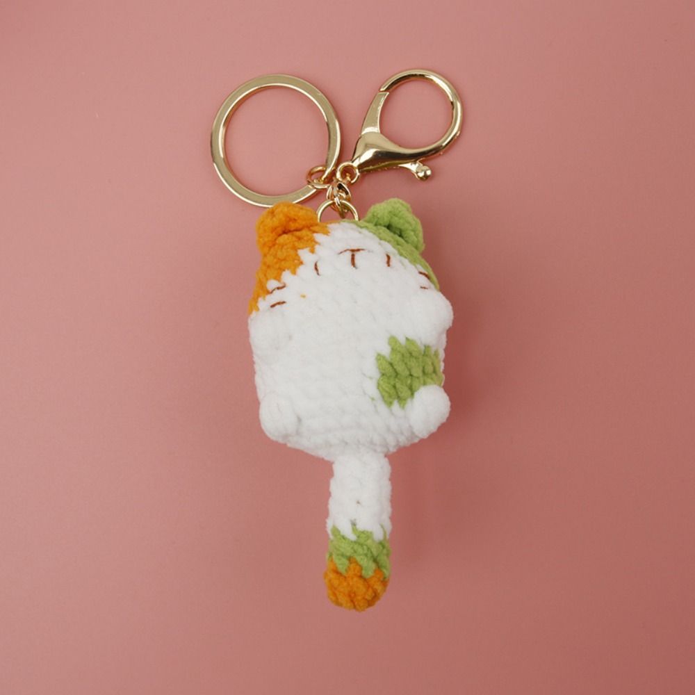 Decoration Cute Cat Kitten Keyring Crochet Cute Animal Pendant Cat Doll Keychain Bag Hanging