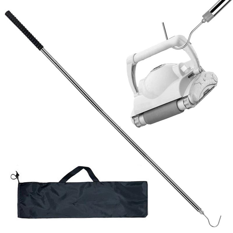 Pool Robot Cleaner Recycling Hook with Adjustable Telescopic Rod Cleaner Accessories for Lifting Skimmer Basket Handle Cover