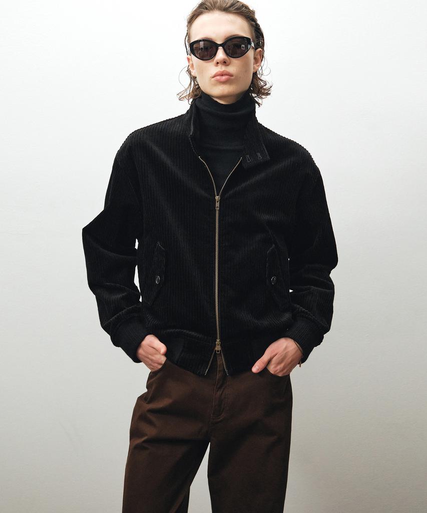 NOIRER Multi-Whale Corduroy Harrington Jacket (Black)