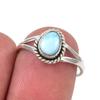 Natural Republic Larimar Gemstone Handmade 925 Sterling Silver Ring S.6.5 l4R78