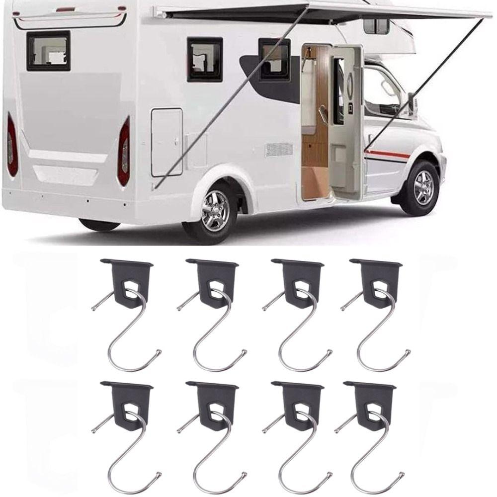8 шт. S-образные крючки для навеса для кемпинга черного/белого/серого цвета, портативные крючки для навеса для кемпинга, для кемпинговых вечеринок