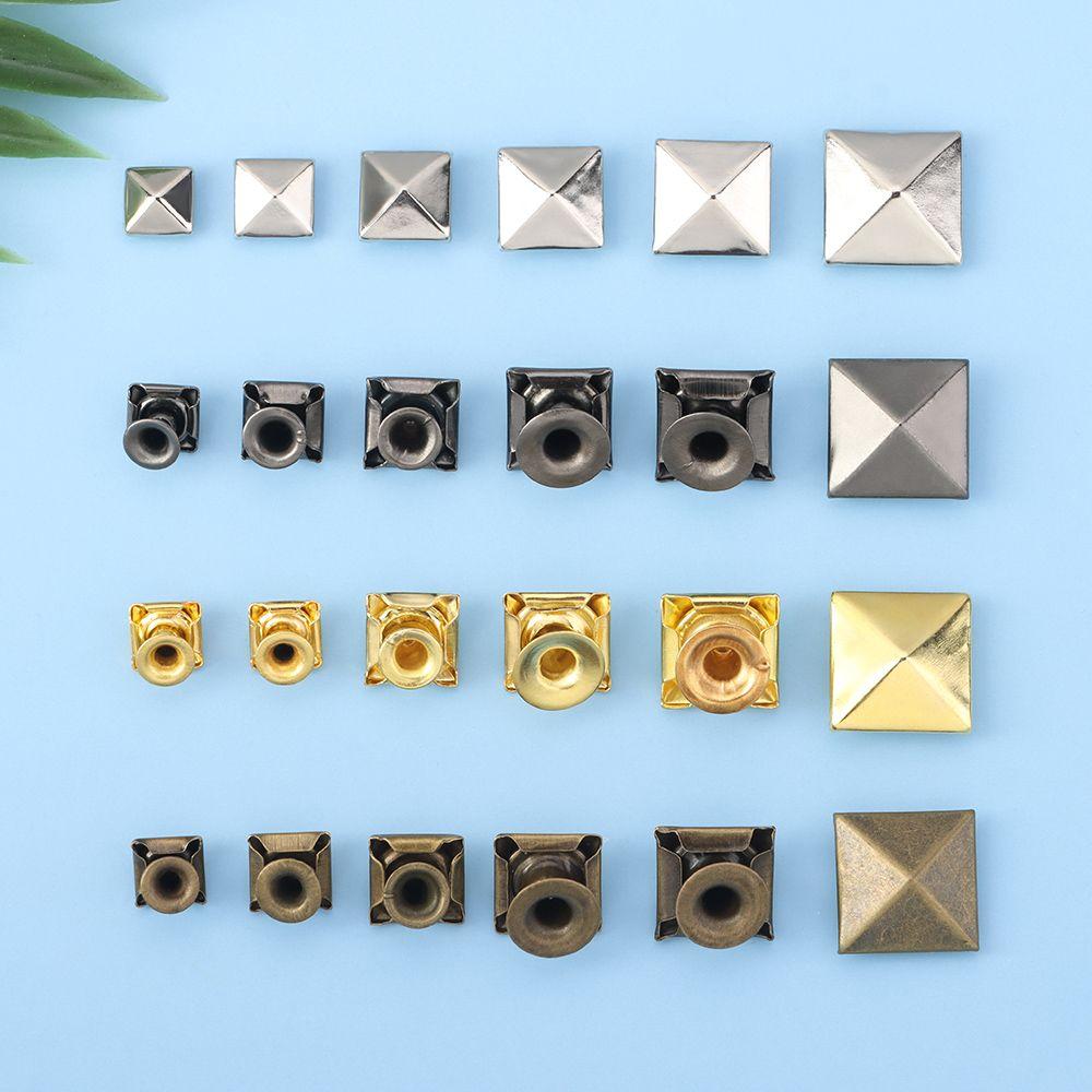 Обувь, декор сумки, аксессуары для одежды, фиксирующие шпильки в форме пирамиды, тканевые пуговицы, квадратные заклепки, металлические шипы