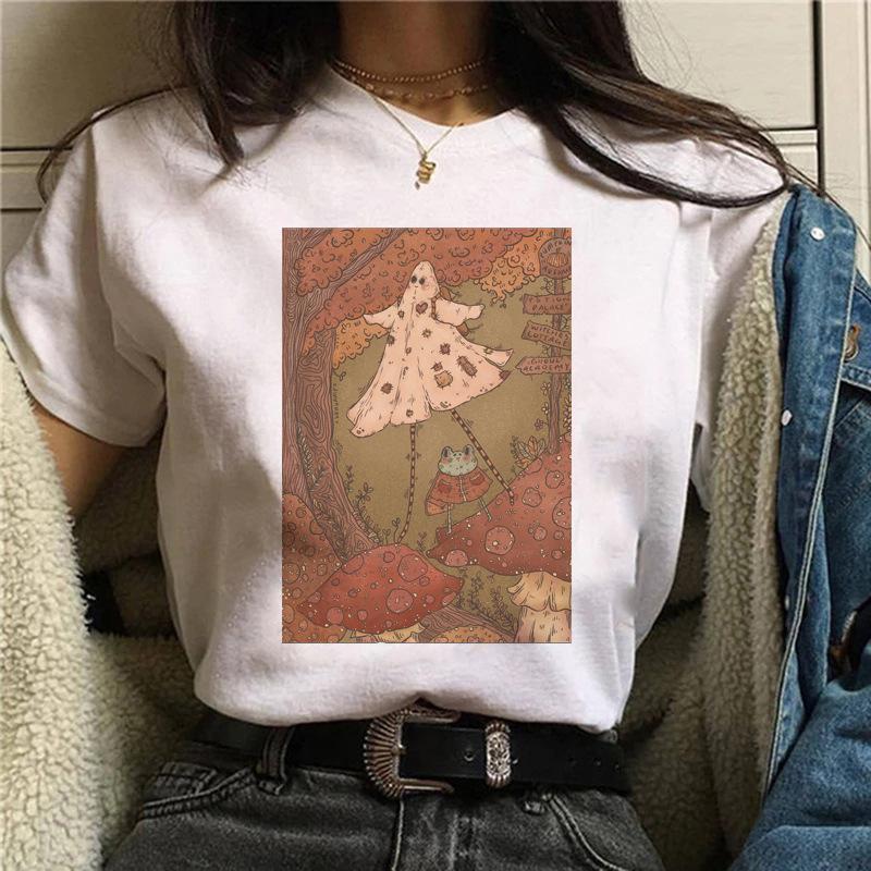 Tarot Cat Print Tshirt Summer Fashion Casual Womens Top Retro Style Graphic T Shirts Tops Harajuku Aesthetic Clothes