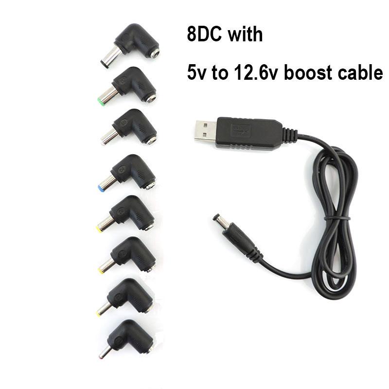USB-кабель питания постоянного тока от 5 В до 9 В, 8,4 В, 12 В, 12,6 В, 8-контактный разъем 3,5 мм, 4,0x1,7 мм, разъем преобразователя модуля Step UP, вилка адаптера