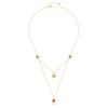 New S925 Silver Plated 10k Gold Double Clavicle Chain European and American Vintage Color Candy Gem Necklace