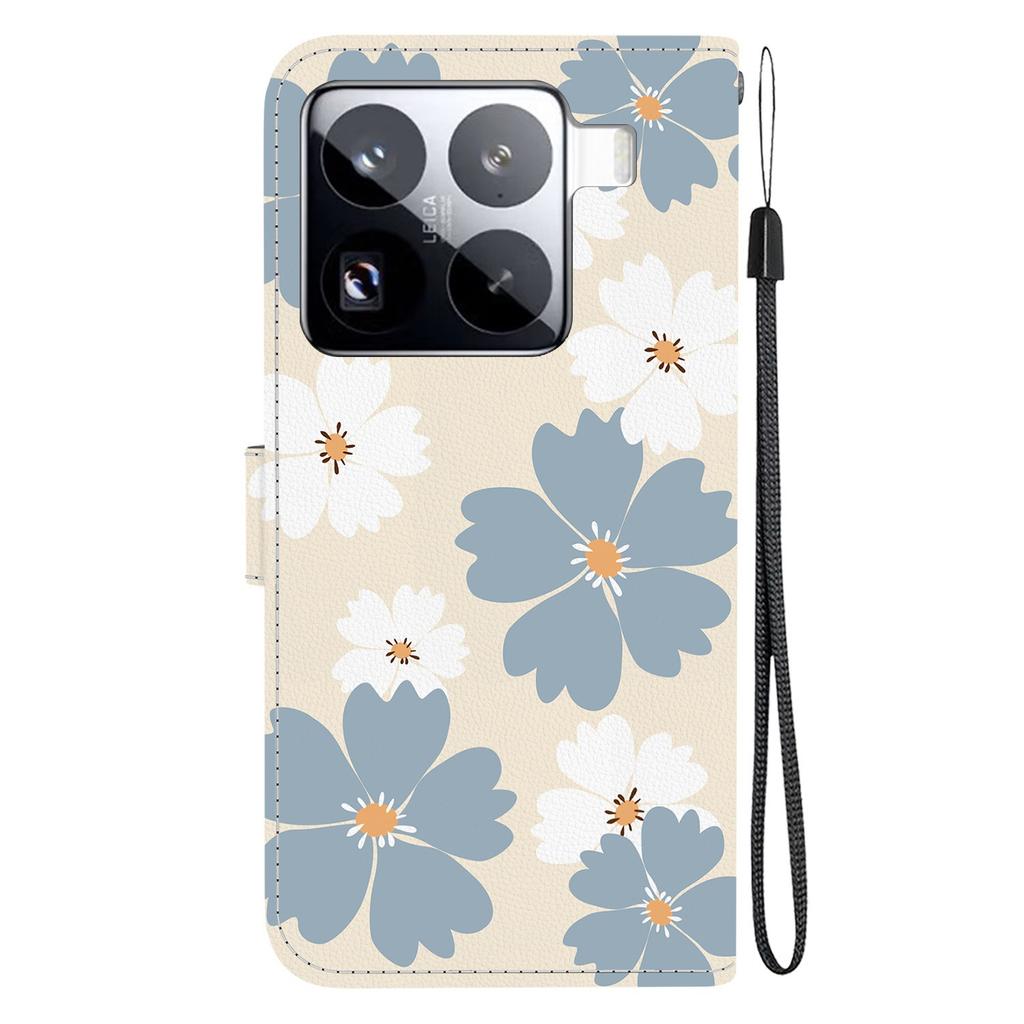 Для Xiaomi 15 Pro Чехол-кошелек с принтом, кожаная подставка, чехол для телефона с ремешком