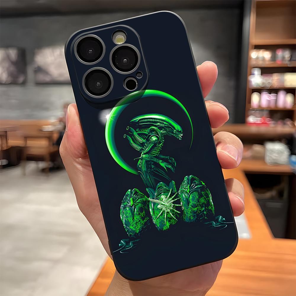Чехол для телефона 'Чужой Ксеноморф' из фильма A-Alien для iPhone 17 Pro Max 15 Pro 16 14 Plus 12 13 Mini 11 Pro Ударопрочный Мягкий Чехол