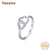 Tancise Classic 925 Sterling Silver Zircon Ring Ladies Jewelry Wedding Promise Party Gift