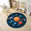 Круглый ковер-мат на космическую тему, коврик, украшение для дома, ковер для детской комнаты с рисунком астронавта, ракеты, планет, противоскользящий коврик для пола, ковер для спальни