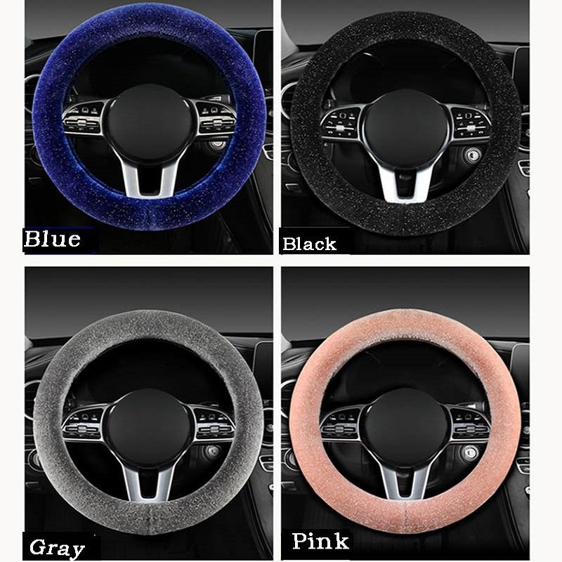 Новое поступление Плюшевый мех Чехол на руль автомобиля Толстый Теплый и Нескользящий