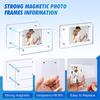 1/6Pcs Transparent Acrylic Photo Frames Universal Double Sided Magnetic Picture Frame Wall Mount for Home Decor Living Room Display Hold Family Photos