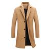 Men Winter Lapel Collar Woolen Single-breasted Pockets Plus Size Trench Coat