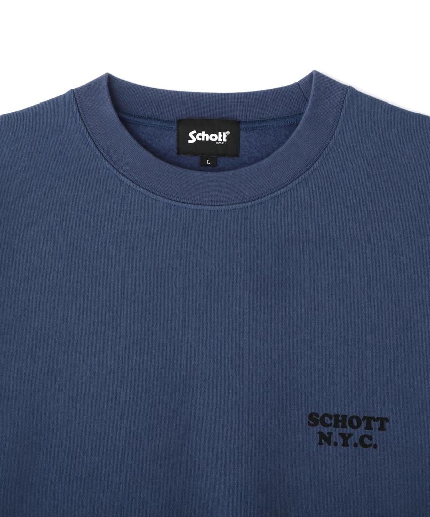 Худи Schott LIFE ON WHEELS CREW SWEAT, Мужское, Размер L (120), Темно-синий, 782-4232002