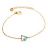 [Q1225] - Designer Steel Bracelet 'Boho' Turquoise Gold (triangle) - 9x9 Mm