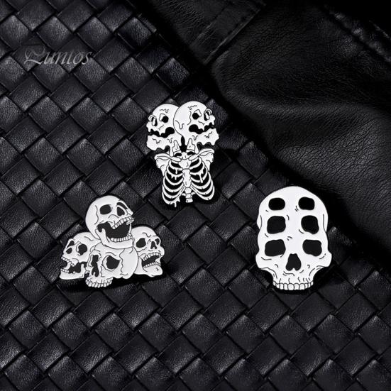 Брошь с черепом в стиле хип-хоп, панк, страшный, забавный, индивидуальный подарок, крутая женская и мужская одежда, сумка, булавка с лацканами, модные украшения