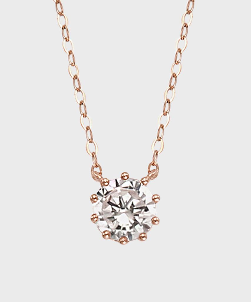 Loveenb [14K Gold] Simple Cubic Point Necklace
