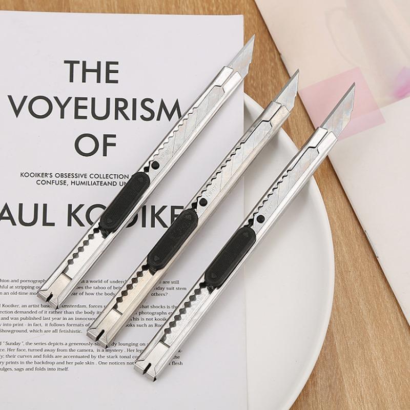 Портативный универсальный нож из нержавеющей стали, Маленькие офисные принадлежности, Металлический резак для бумаги, Студенческие канцелярские товары, Ручной инструмент нож