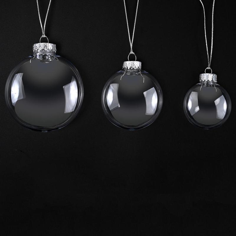 6/8/10 см пластиковый прозрачный рождественский шар домашнее рождественское вечернее украшение сделай сам прозрачный заполняемый подвесной кулон на елку украшение