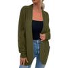 Женская мода Повседневный открытый спереди Длинный рукав Кардиганы крупной вязки Свитера Верхняя одежда Пальто