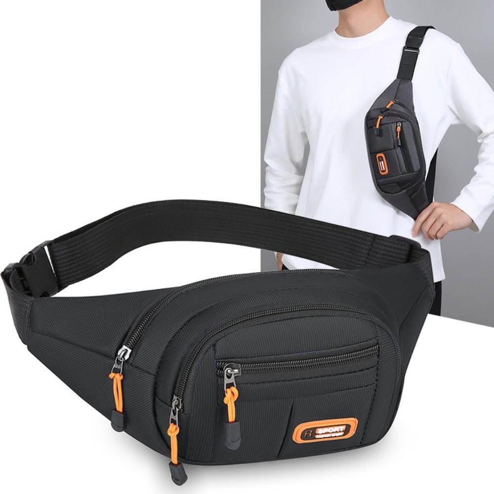 Large Capacity Men Chest Bag Waterproof Sports Walking Bag Zipper Mobile Waist Bag  Riding