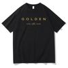 2024 JungKook Golden T Shirt Fashion Unisex Harajuku Graphic Letter Print Tshirt Women High Quality Casual Cotton Tees Shirts Korea