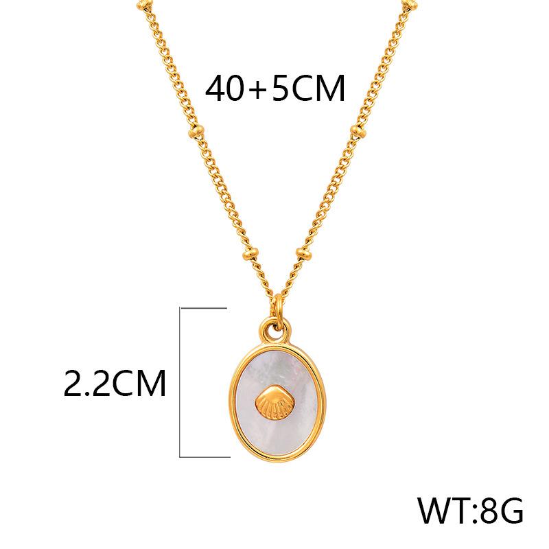 Ожерелье из титана, титановой стали, белой ракушки, металлического гребешка, инкрустированное колье