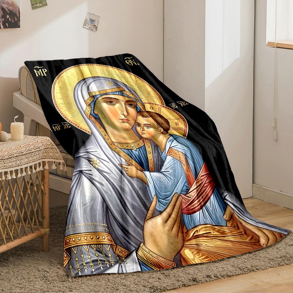 Iconic Religious Art on Blanket DesignFlannel blanket for bedroom, living room, sofa, and nap