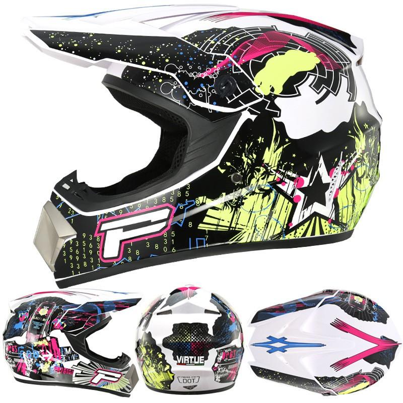 Full Face Motorcycle Helmet Off-Road Karting Mountain Downhill Racing - Adult Mens Cycling Safety Gear