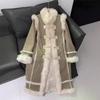 Fur, Wool, Rabbit Fur All-in-one Slimming Winter Coat, Plus Size Women's Clothing